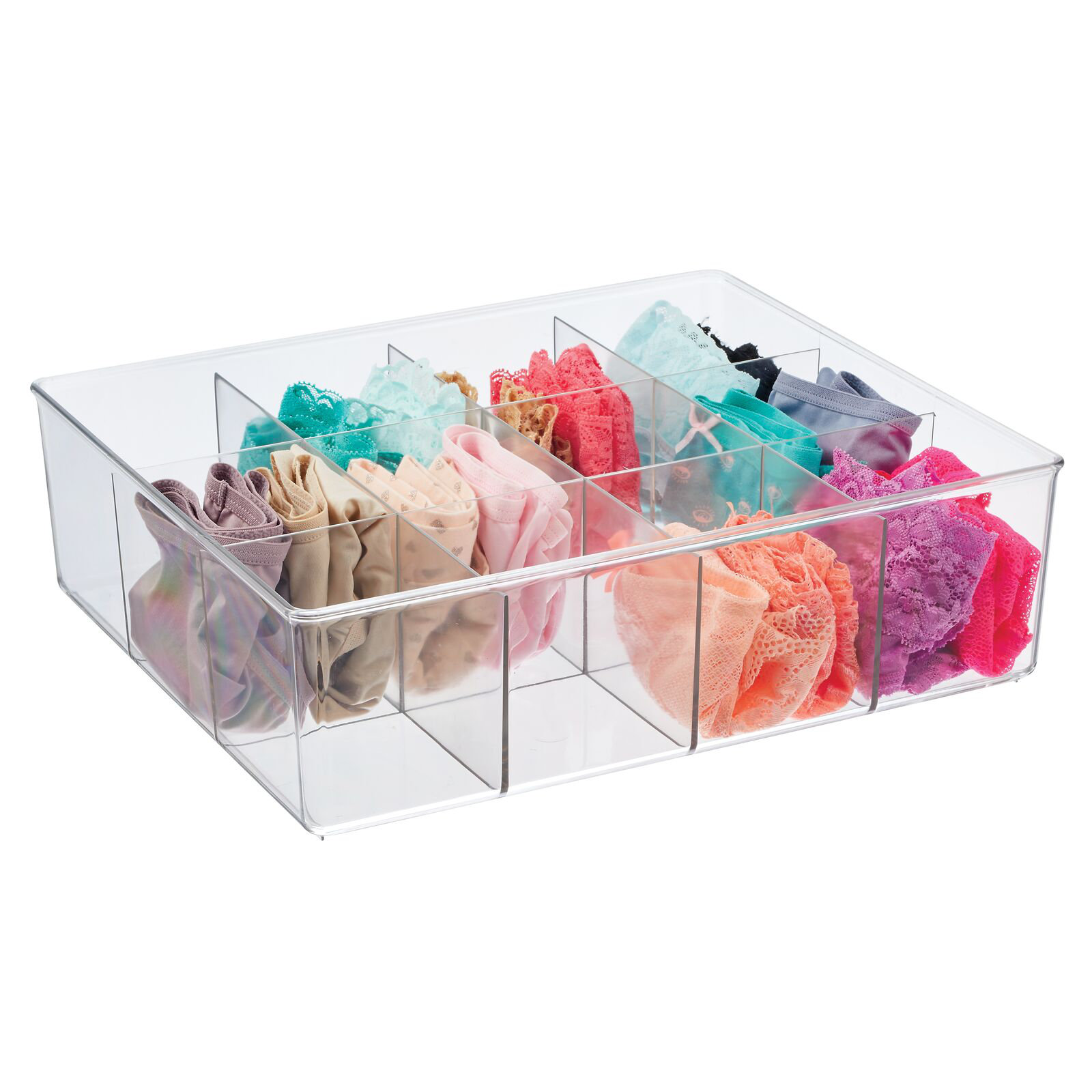 mDesign Plastic Divided Office Organizer Bin with 4 Sections - 4