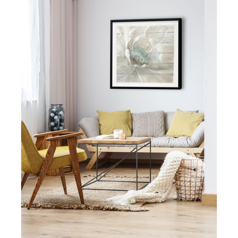 «Weathered White I», reproduction de peinture à l'huile sur toile tendue, H 26,5 po x l 26,5 po x P 1,5 po