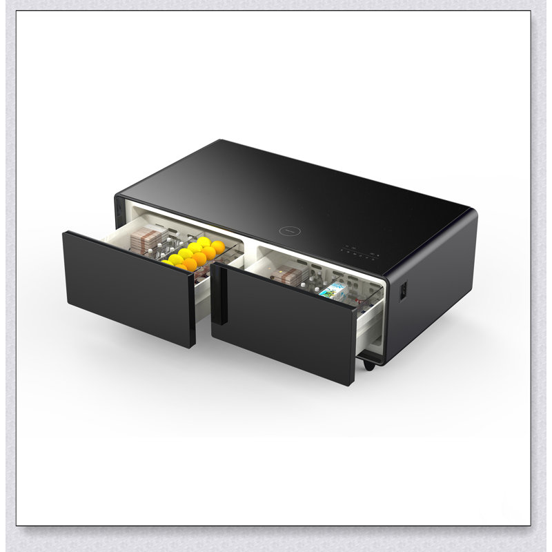 Modern Smart Coffee Table With Built-In Fridge, Bluetooth Speakers, Wireless Charging, And RGB Light For Ultimate Convenience