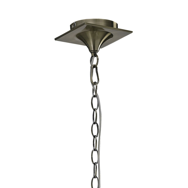 Eurich 5 - Light Shaded Chandelier, Antique Brass/White
