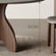 Table de salle à manger ronde en pierre frittée grise-325154891