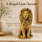 Gold Finish Seated Lion Garden Statue
