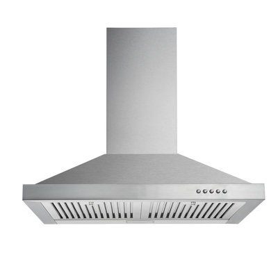 Tieasy 30" Stainless Steel 450 CFM Convertible Wall Range Hood with Baffle Filter