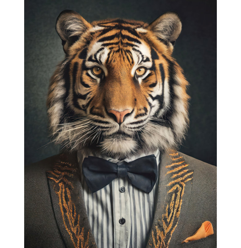 «Tiger» sur toile, H 32 po x l 26 po