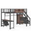 Lit mezzanine double avec bureau intégré, lit mezzanine en métal avec escalier, tiroirs et rangements, gain de place, noir-420380057-420380058