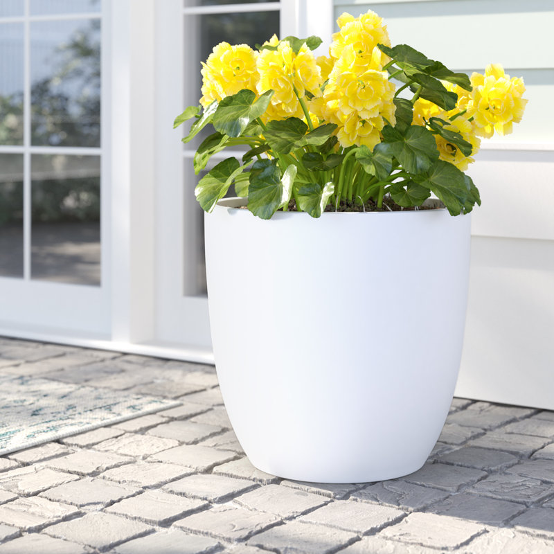 Jardinière cylindrique Napa, Blanc, H 21,5 po x l 22 po x P 22 po