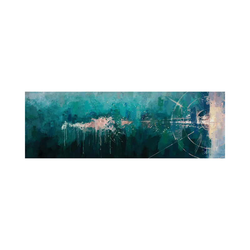 Geometric Seascape by Van Credi - Wrapped Canvas Panoramic Gallery-Wrapped Canvas Giclée, 30.48 cm H x 91.44 cm W x 1.91 cm D