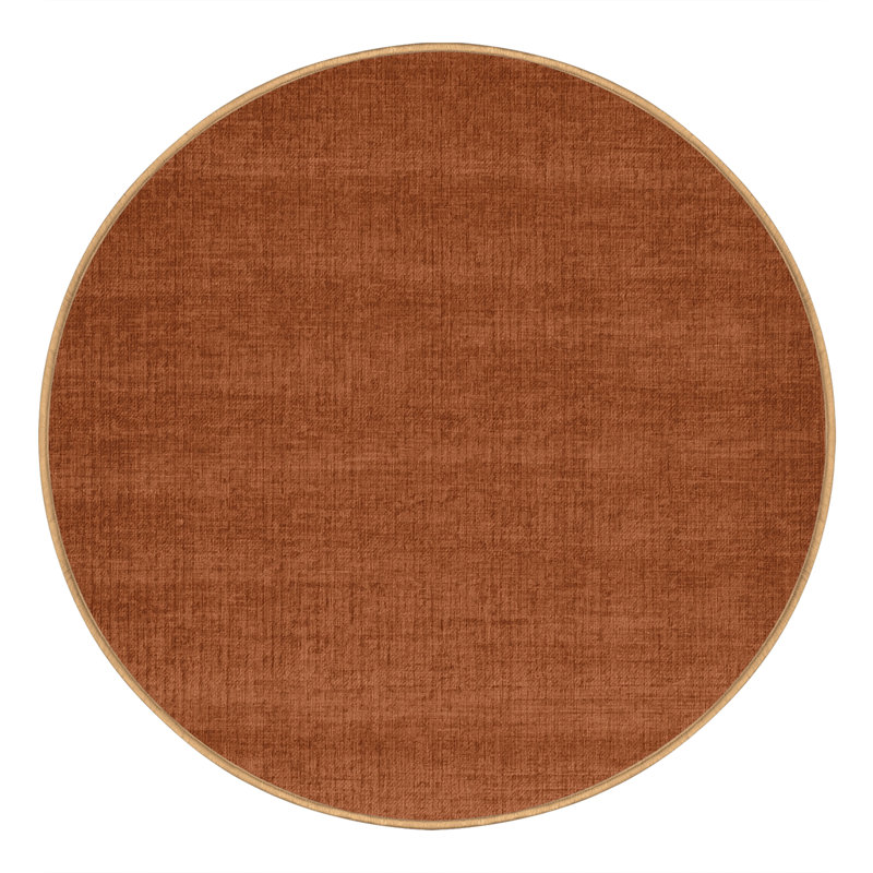 Tapis brun uni lavable à la machine, Rond 5 pi