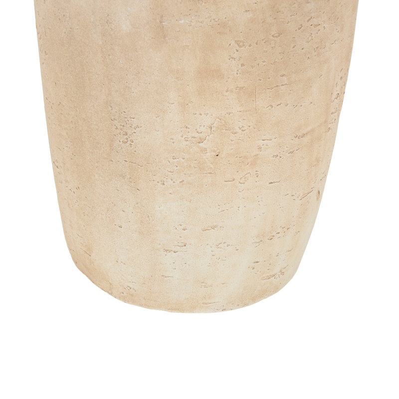 Table de bout d'appoint en oxyde de magnésium beige avec plateau de table en verre