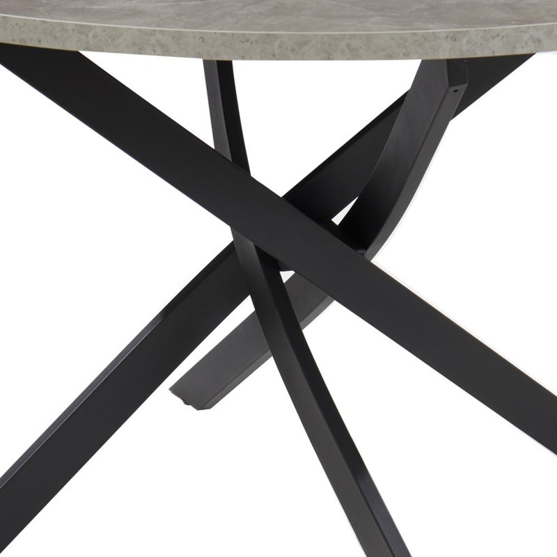 Gundolf Round Metal Base Dining Table, 75cm H x 120cm L x 120cm W
