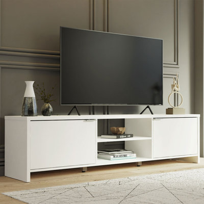 TV Stand Large Media Console with Cable Management for 65, 75 Inch Media Storage Gaming Living Room Entertainment Center Modern Wooden Television Cabi by Ebern Designs