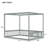 Full Size Canopy Frame Wood Floor Bed with Guardrails and Fence