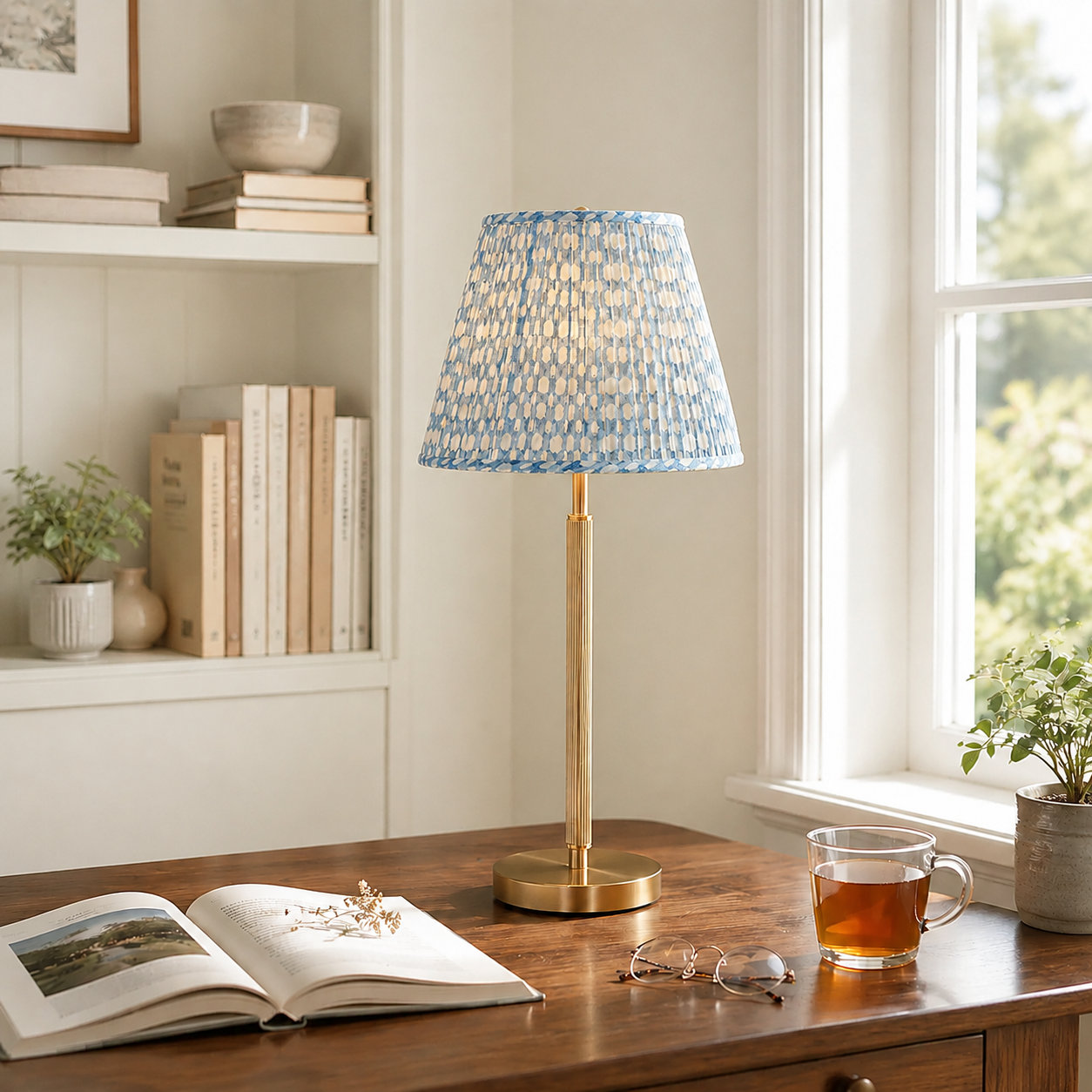 Brissa Dimmable Buffet Table Lamp, Blue