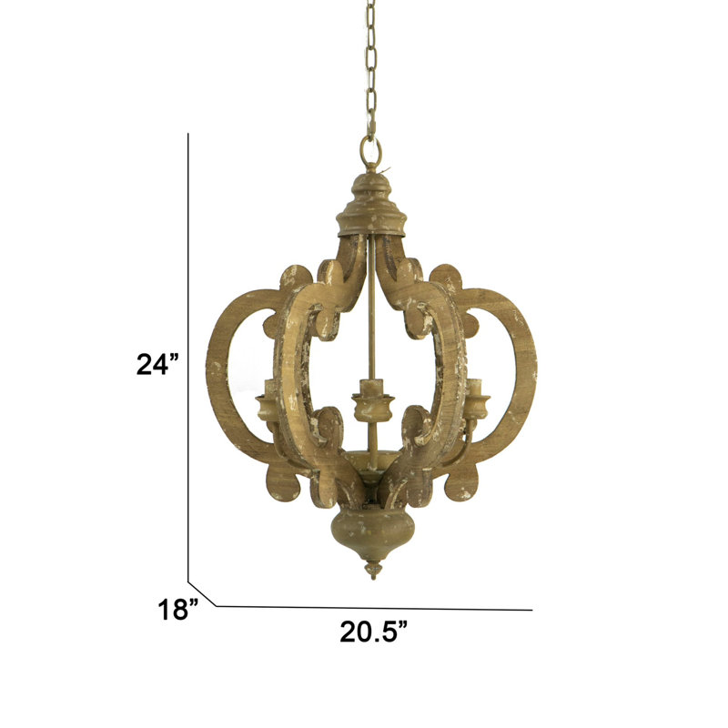 Lustre géométrique à 6 lumières Hayre, Brun