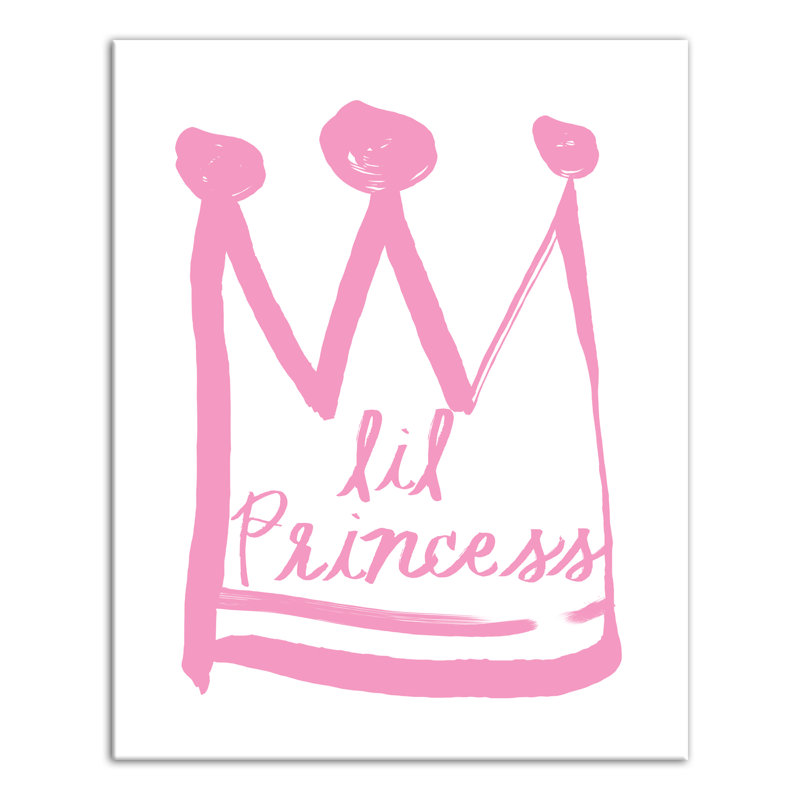 Art sur toile little princess Brewer, H 20 po x l 16 po x P 1,25 po, Rose