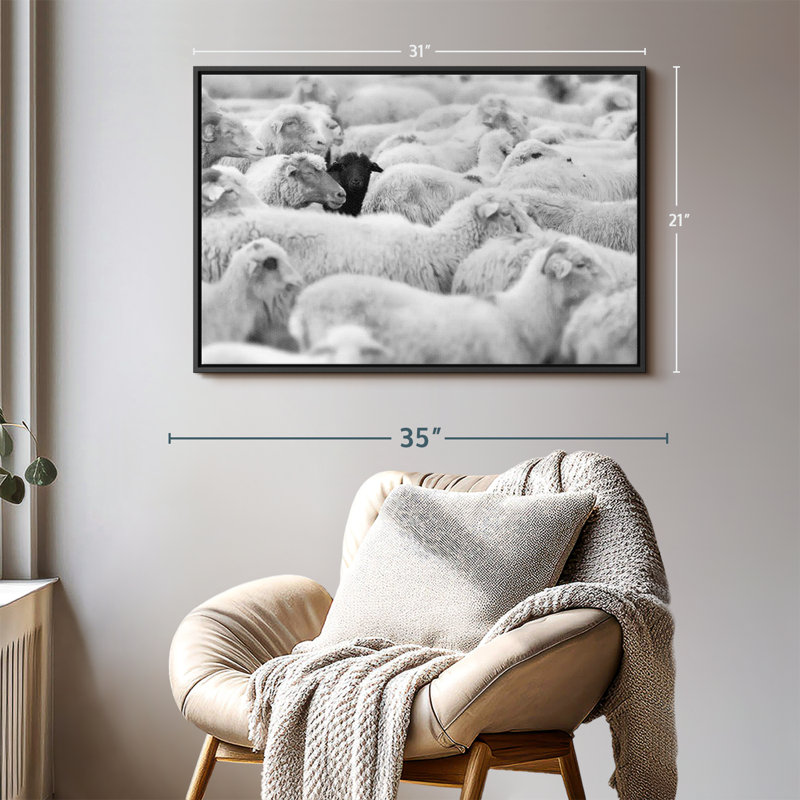 " Distinct Black Sheep ", 21" H x 31" W