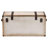 Zachariah Baxton Studio Nevio Vintage Weathered White Canvas Storage Trunk