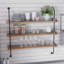 Wood 3 Level Wall Shelf with Metal Brackets-1108766712