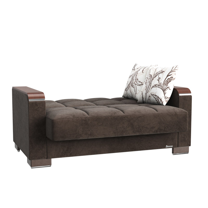 Convertible avec rangement en microfibre brune - X pour un espace de vie pratique et élégant