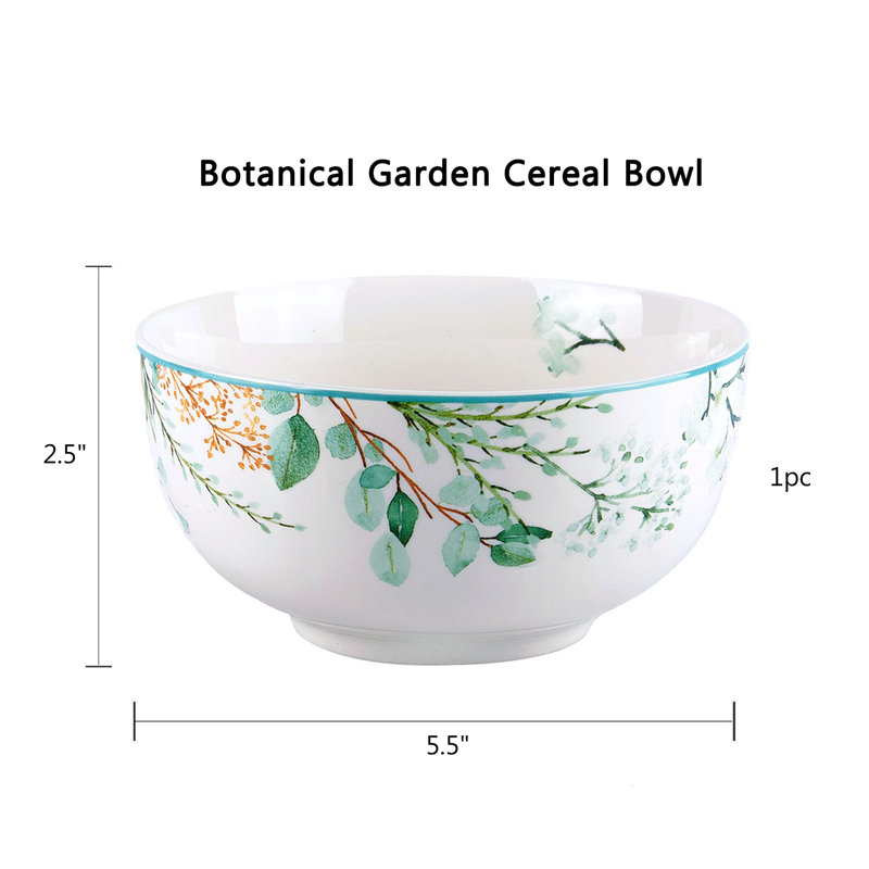 Mint Leaves Bone China Cereal Bowl