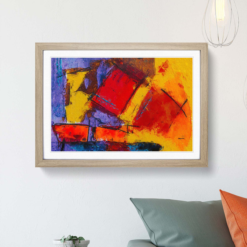Abstract Vol.387 by S.Johnson - Framed Print, 24cm H x 33cm W x 2cm D, Oak Framed