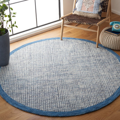 Baer Hand Tufted Wool/Cotton Rug in Ivory/Blue