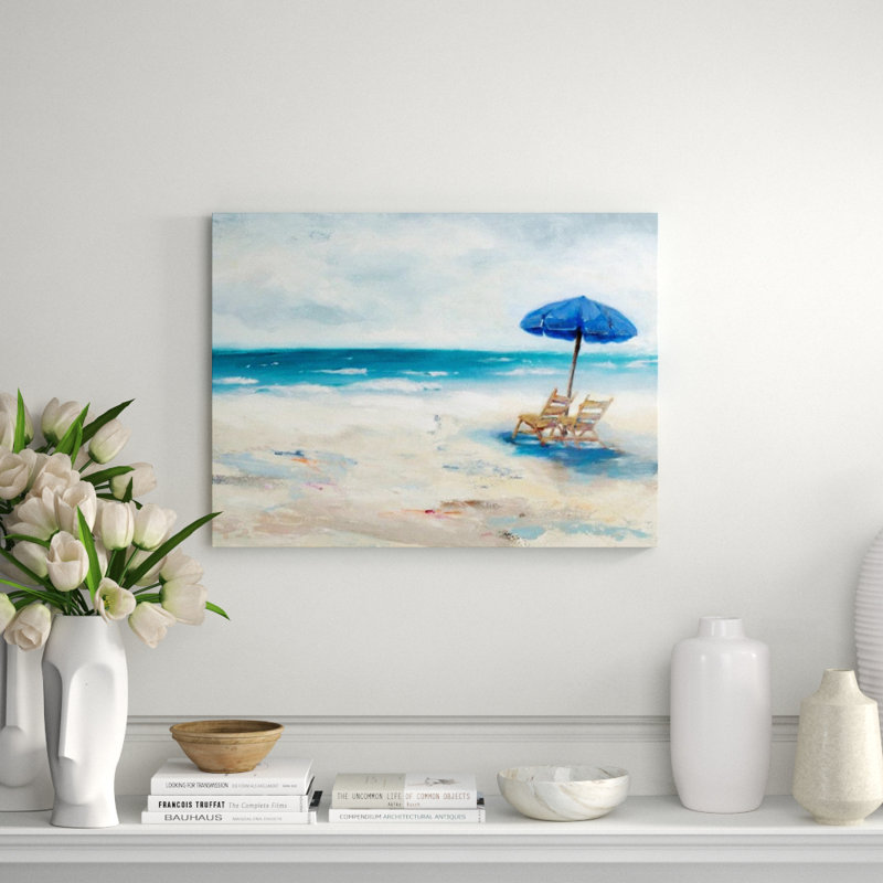 Summer In California I Painting by Barclay Butera, 30" H x 40" W x 1.5" D, Knife Gel