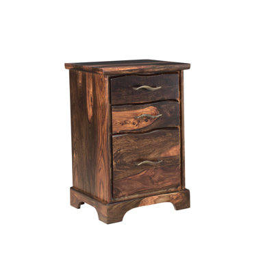 3-drawer Solid Wood Live Edge Filing Cabinet