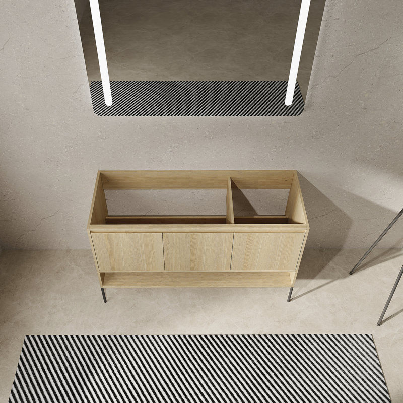Meuble-lavabo autoportant 48 po sans lavabo supérieur, Chêne