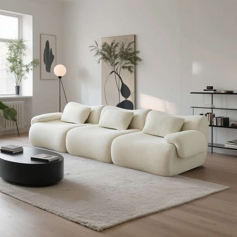 Canapé modulaire Boucle Cloud, Blanc