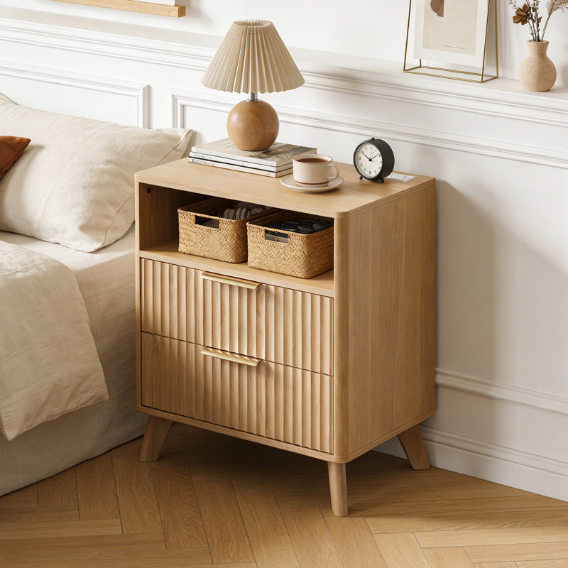 23.6'' W Nightstand with 2 Drawer (Set of 2)