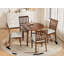 5-Piece Round Dining Table Set For 4 People, 1 Wood Dining Table With 4 Upholstered Chairs-1223832433