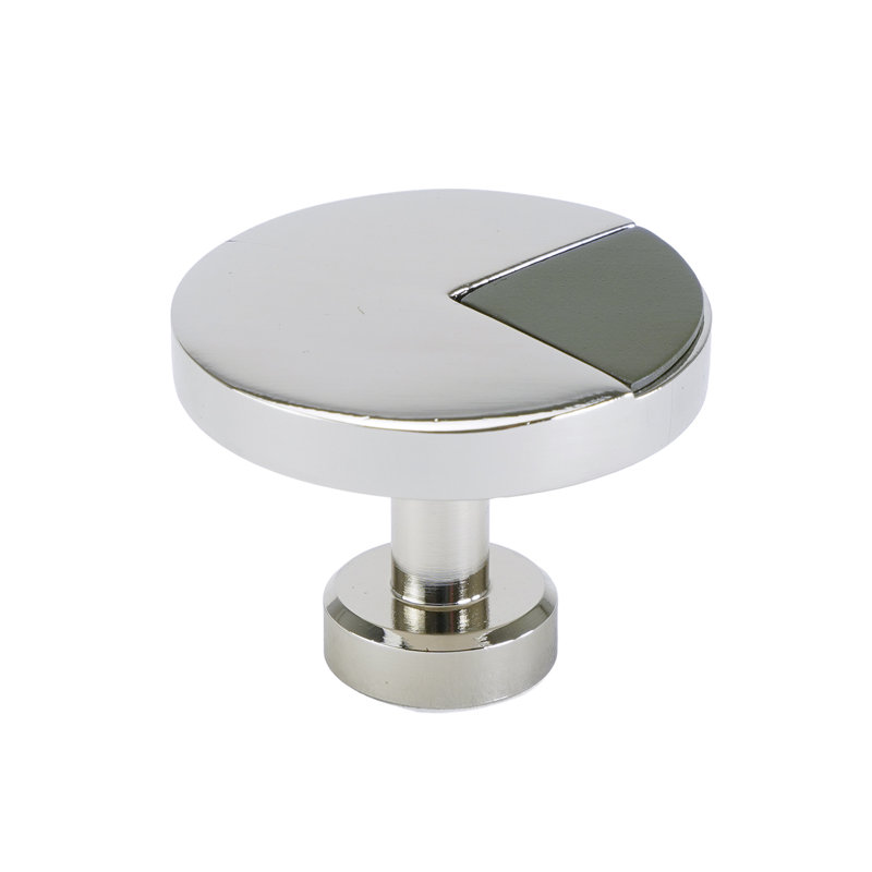 Spectra large round knob in Platinum finish with Magpul Green