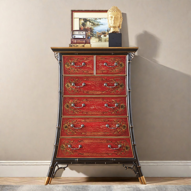Commode d'appoint simple en bois massif rétro