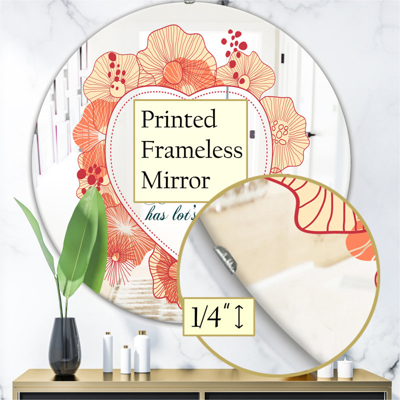 Miroir d'appoint mural A Home of Love, H 23,6 po x l 23,6 po