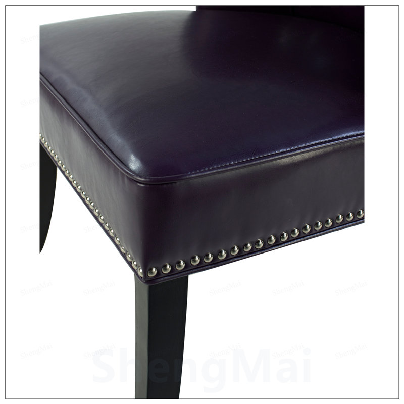 Fauteuil d'appoint en similicuir avec garniture de rivets, canapé de salon confortable et élégant pour la réception à domicile