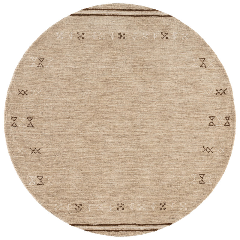 Himalaya Hand Loomed Wool Geometric Indoor Rug, 6'-0" x 6'-0" Round