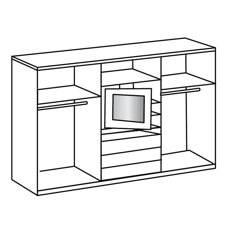 Branchburg 2 Door Manufactured Wood Wardrobe, White/White