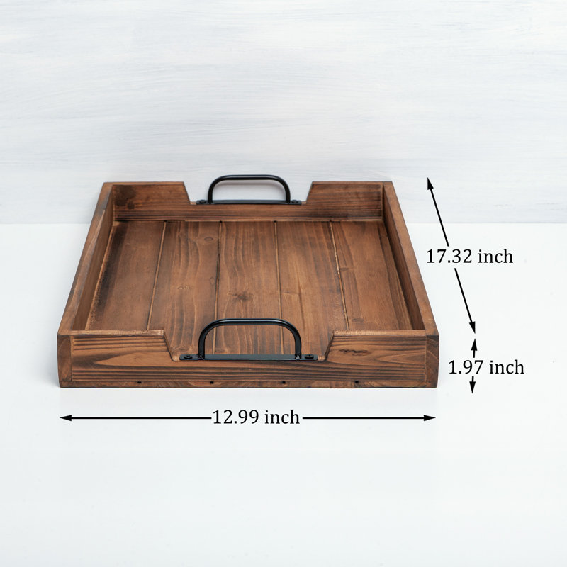 Plateau pour repose-pieds / table basse Chalda, Brûlé foncé