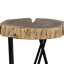 Table d'appoint en bois 12 "avec pieds en épingle en fer noir, maison moderne rustique, tabouret contemporain brun / noir