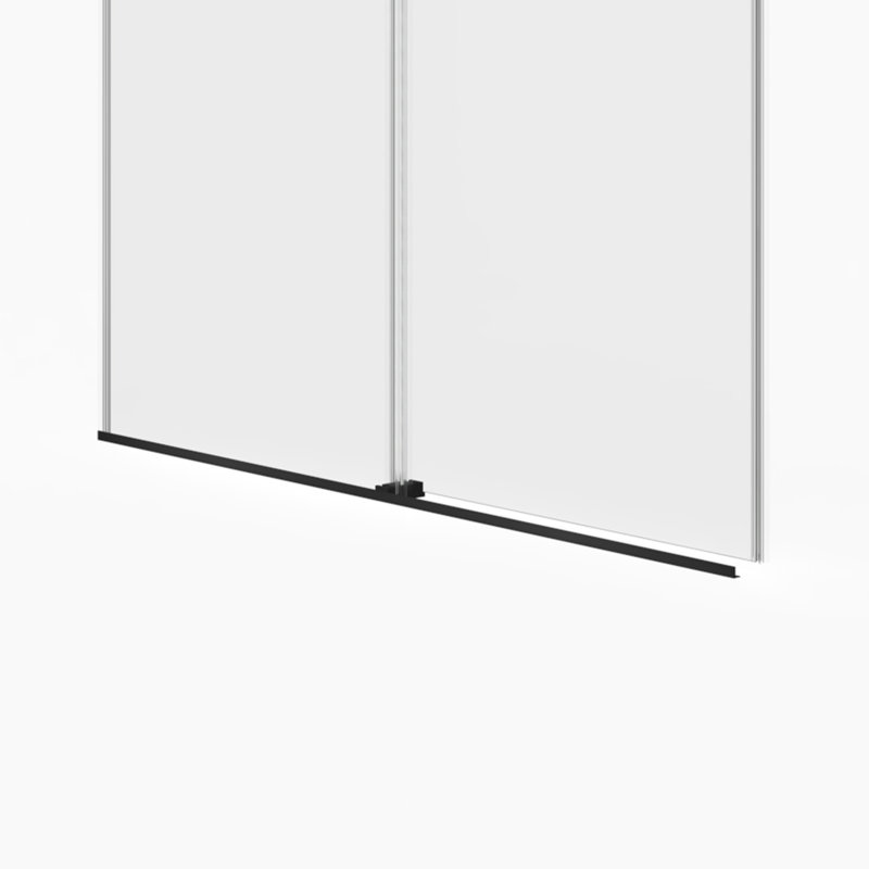 Porte de douche coulissante double sans cadre de 70 po de hauteur, verre trempé clair de 5/16 po (8 mm) avec couche de finition facile à nettoyer, avec tampon