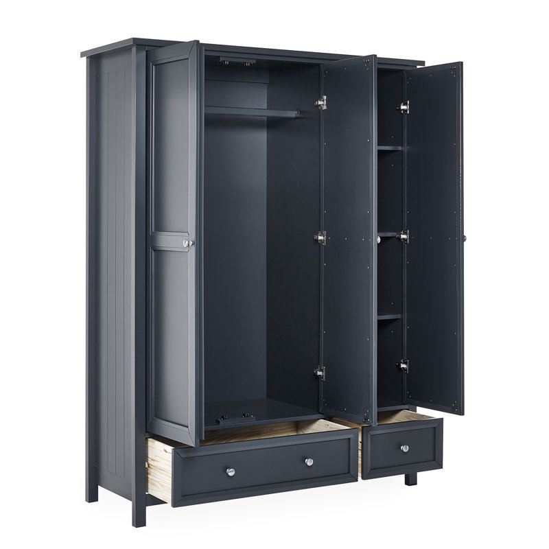 Vandiver 3 Door Solid Wood Wardrobe