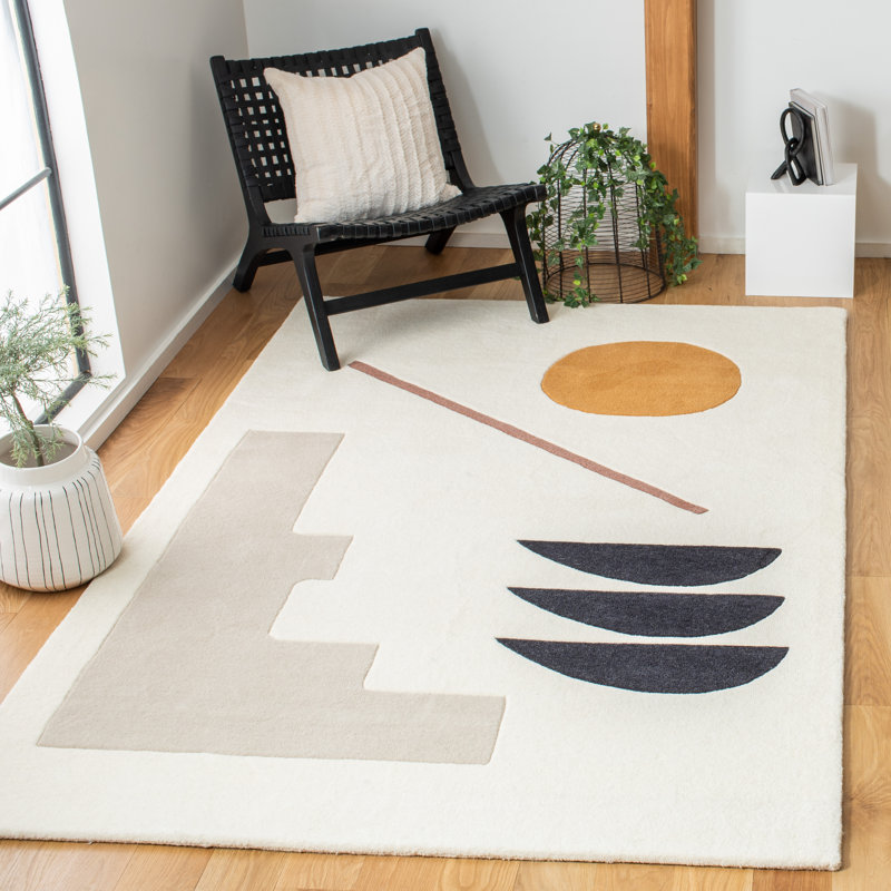 Tapis ivoire en laine touffeté à la main Alessandra, Rectangle 10 pi x 14 pi