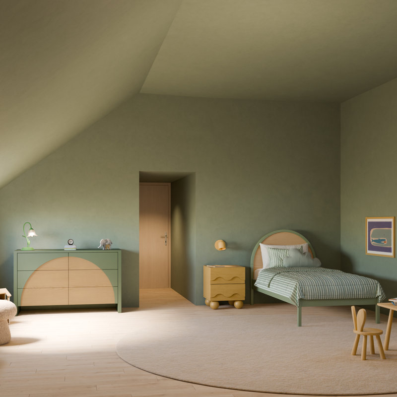 Moab Twin Bed, Twin, Olive/Ash