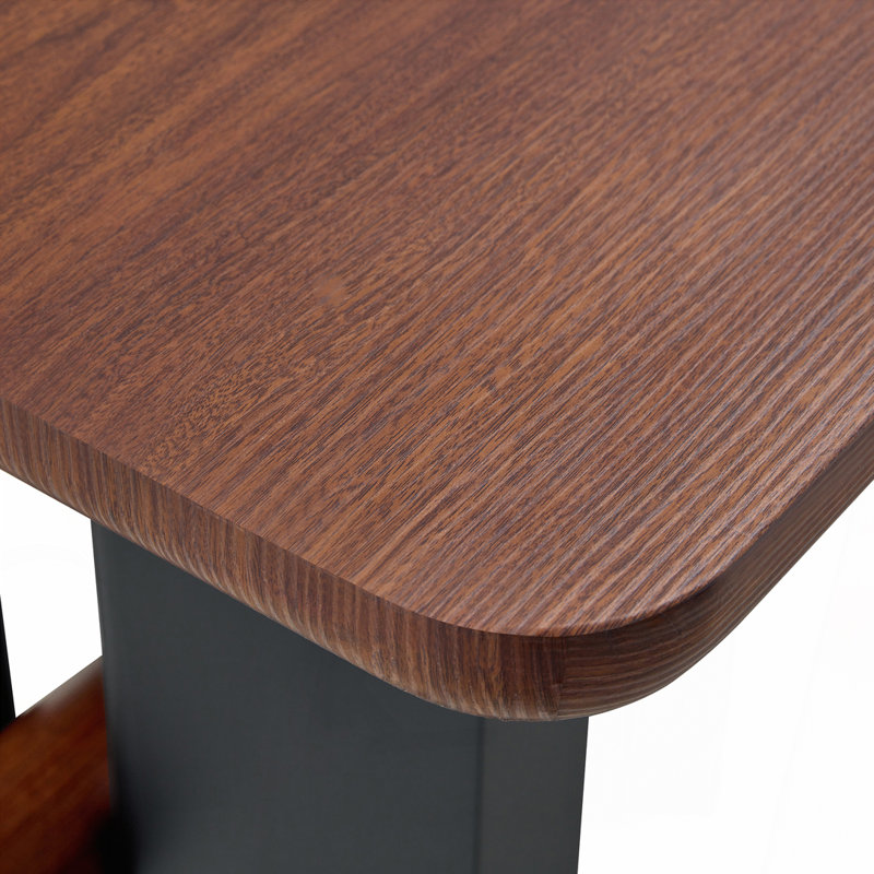 Compact Two-Tone Walnut & Black Dining Table