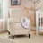 Pushback Recliner Chair With Side Pocket, Fabric Armchair For Living Room And Bedroom, Mid-Century Modern Design With Rivet Decoration-975628012