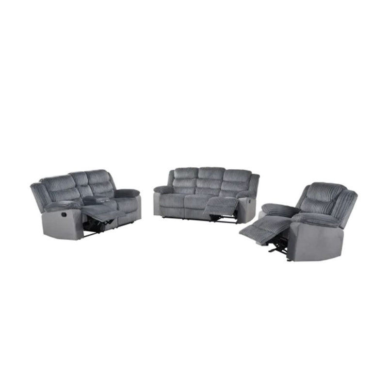 Ensemble de salon configurable, Gray, Polyester/Corduroy