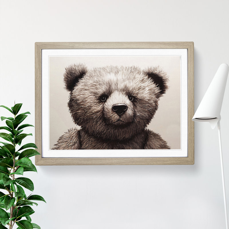 Spectacular Teddy Bear - Framed Print, 46cm H x 64cm W, Oak Frame