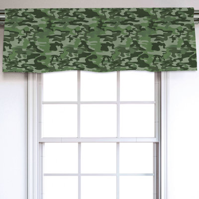 Sateen Camouflage Ruffled Window Valance