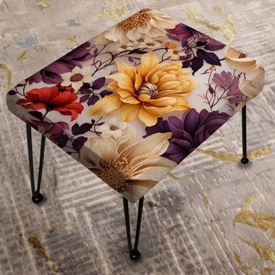 Purple And Yellow Flower Garden Sunshine - Botanical Rectangle Ottoman